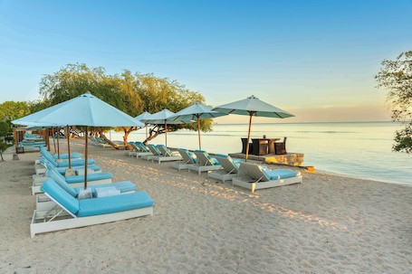 Private beach, beach bar