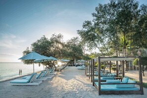 Private beach, beach bar