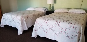 Room, 2 Double Beds, Non Smoking | Living area