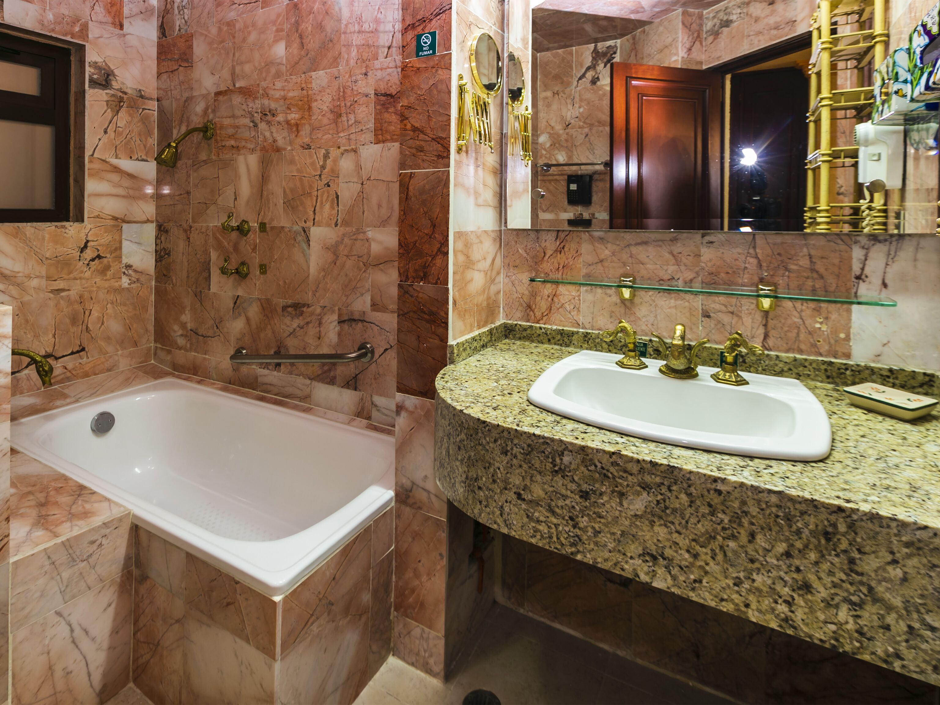 superior room, 2 double beds | bathroom | separate bathtub and shower, deep-soaking bathtub, free toiletries