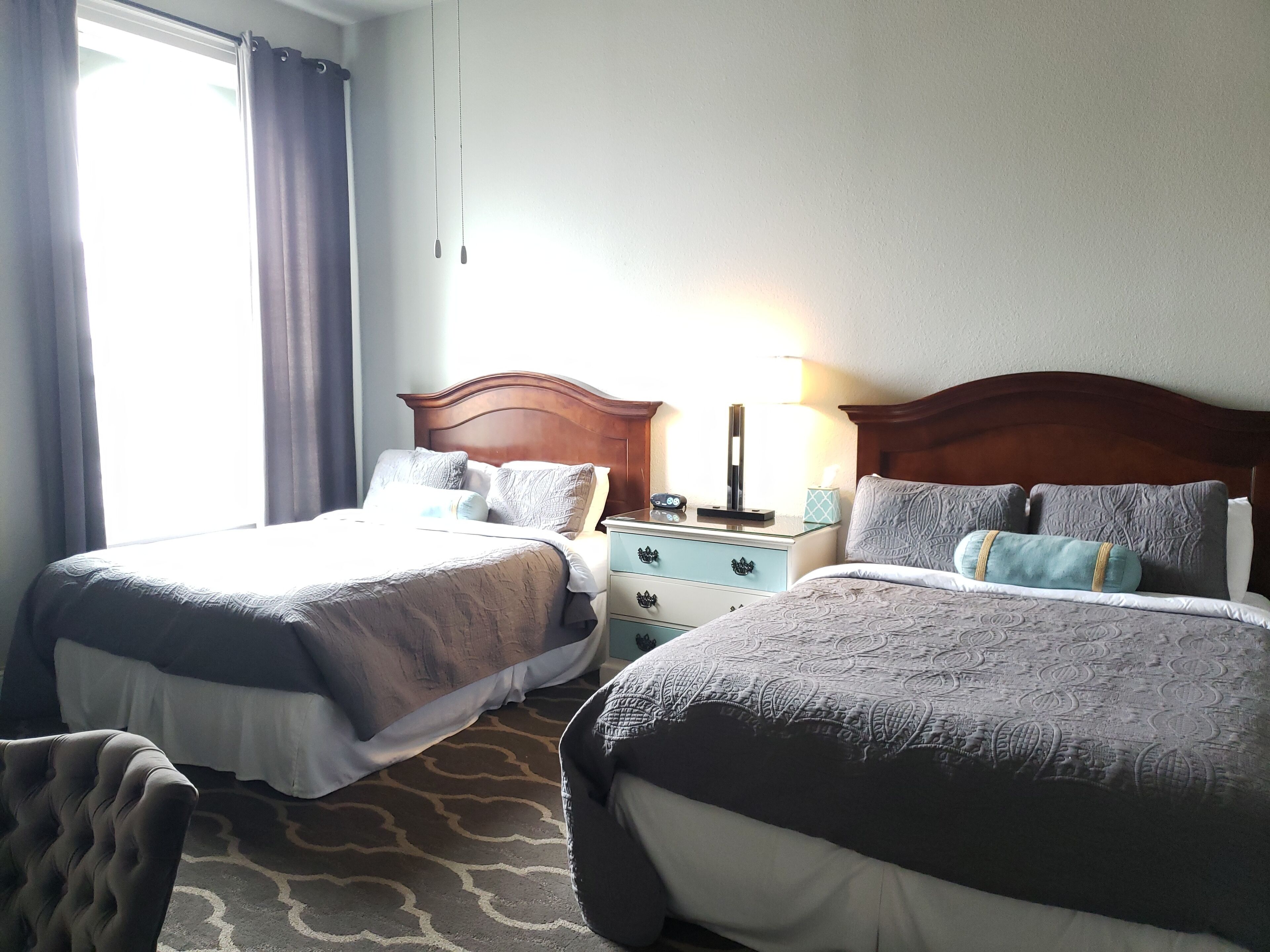 premium room, 2 queen beds | premium bedding, desk, iron/ironing board, free wifi