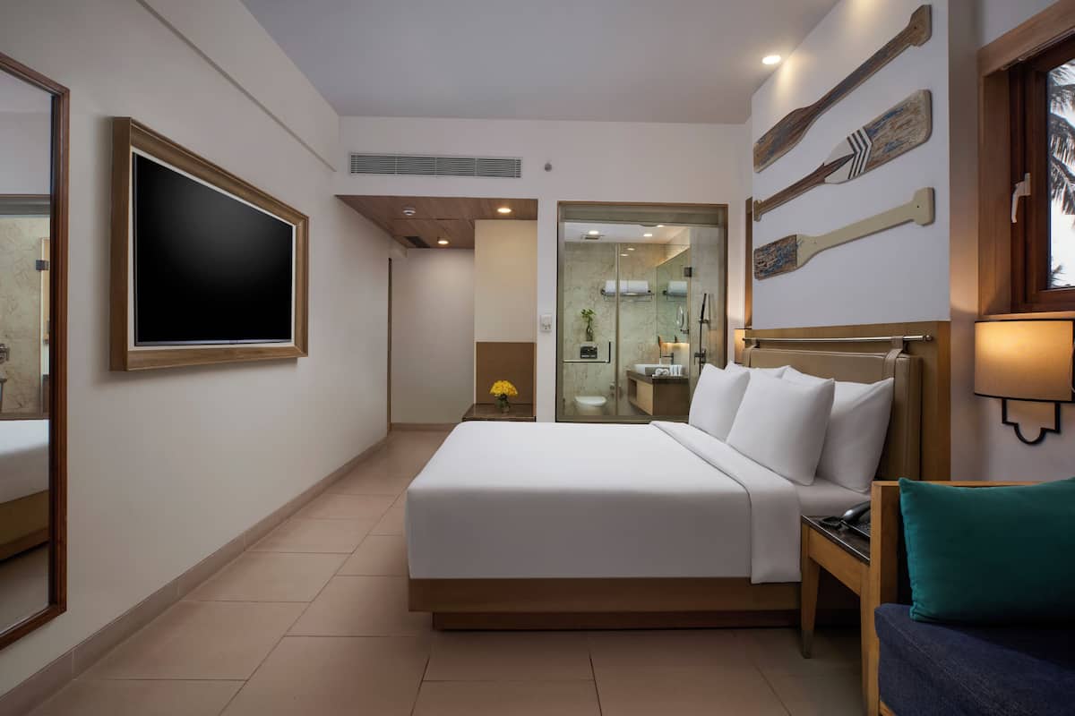 غرفة ديلوكس | أغطية فراش متميزة وميني بار وخزنة داخل الغرفة وطراز فريد لكل وحدة