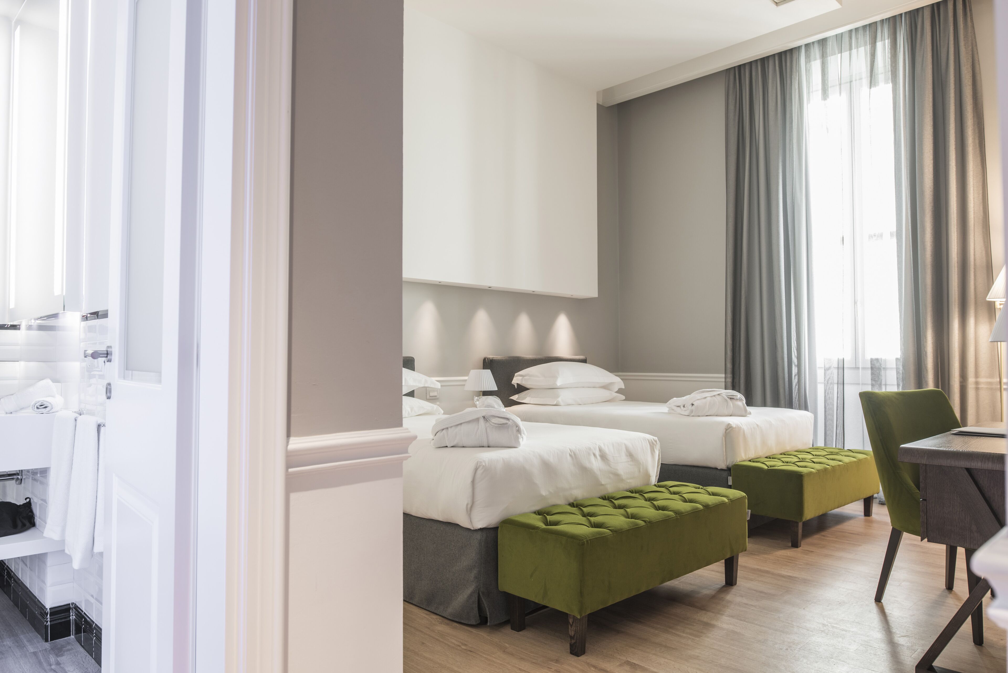 camera superior con 2 letti singoli con accesso spa | 2 bedrooms, egyptian cotton sheets, premium bedding, memory-foam beds