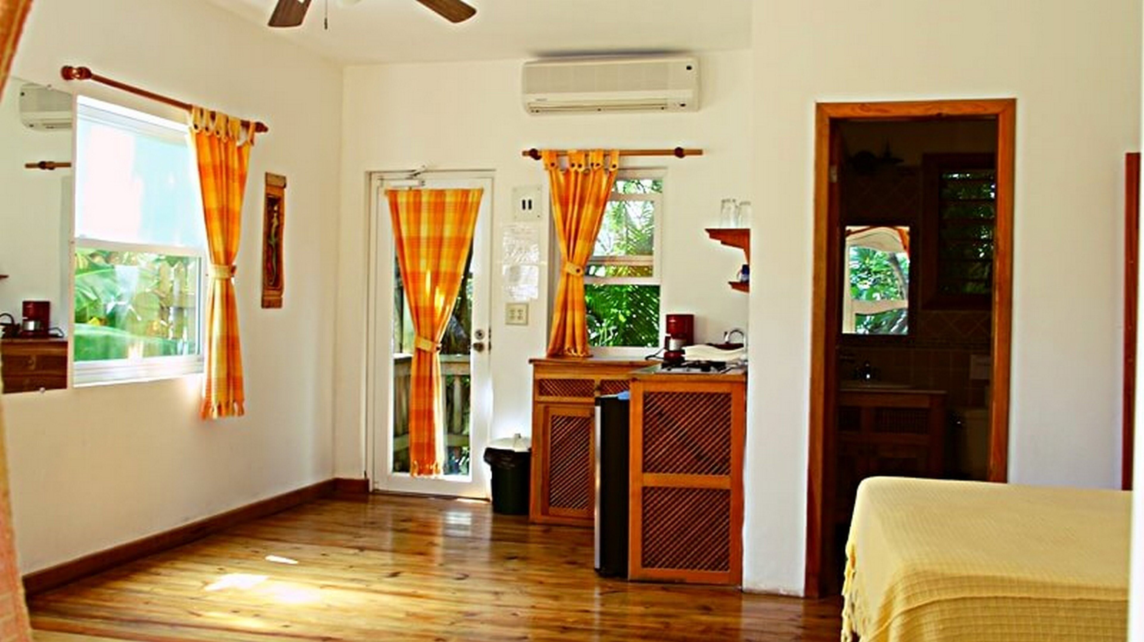 fridge, cleaning supplies