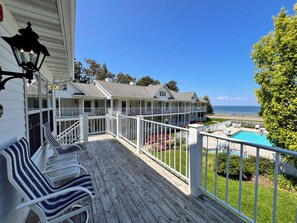 King, Premier Harbor View, w/ Rain Shower & Balcony on Second Floor | Balcony view - Bay Breeze Resort (Ephraim)