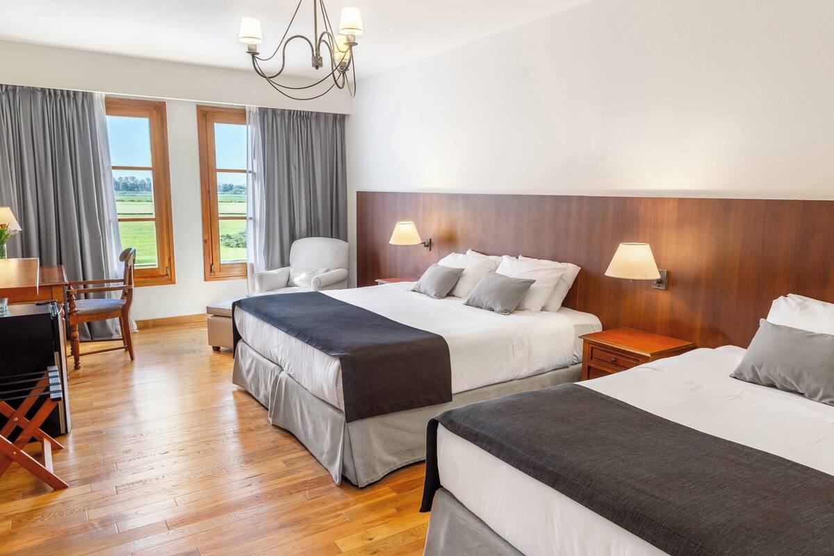 Suite – deluxe | Sengetøy av topp kvalitet, dundyner, senger med overmadrass og minibar
