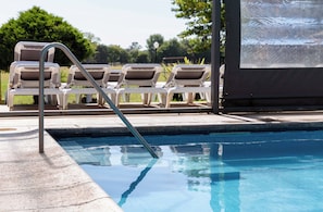 Indoor pool, pool loungers