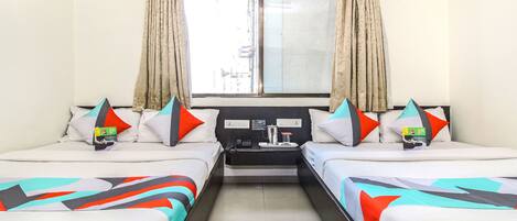 Desk, free WiFi, bed sheets