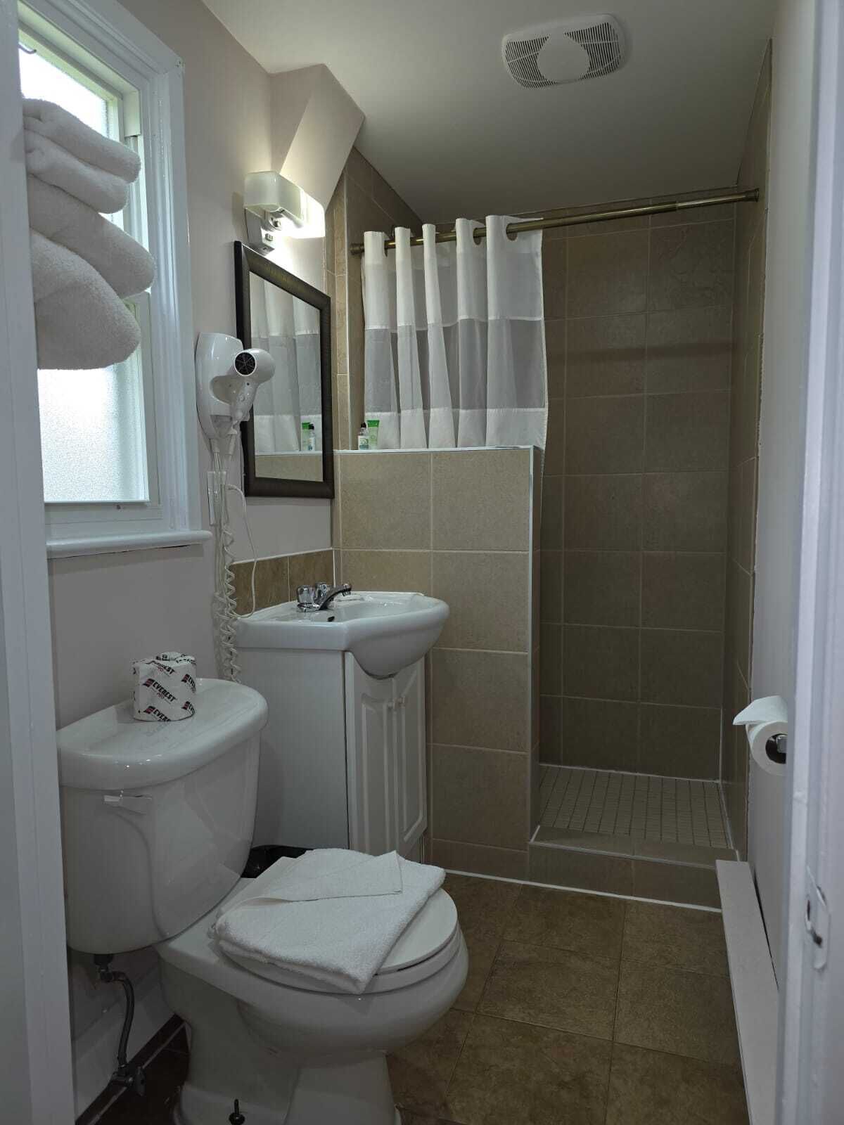 Chambre Tradition, 1 grand lit | Salle de bain | Ensemble douche/baignoire, sèche-cheveux