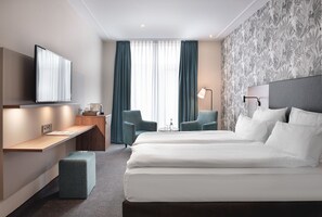 Chambre classique double | SystĂšme dâinsonorisation, lit de bĂ©bĂ© (supplĂ©ment)