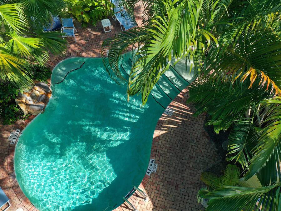 Outdoor pool, open 8:00 AM to 7:00 PM, pool umbrellas, pool loungers