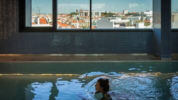 Indoor pool, pool loungers
