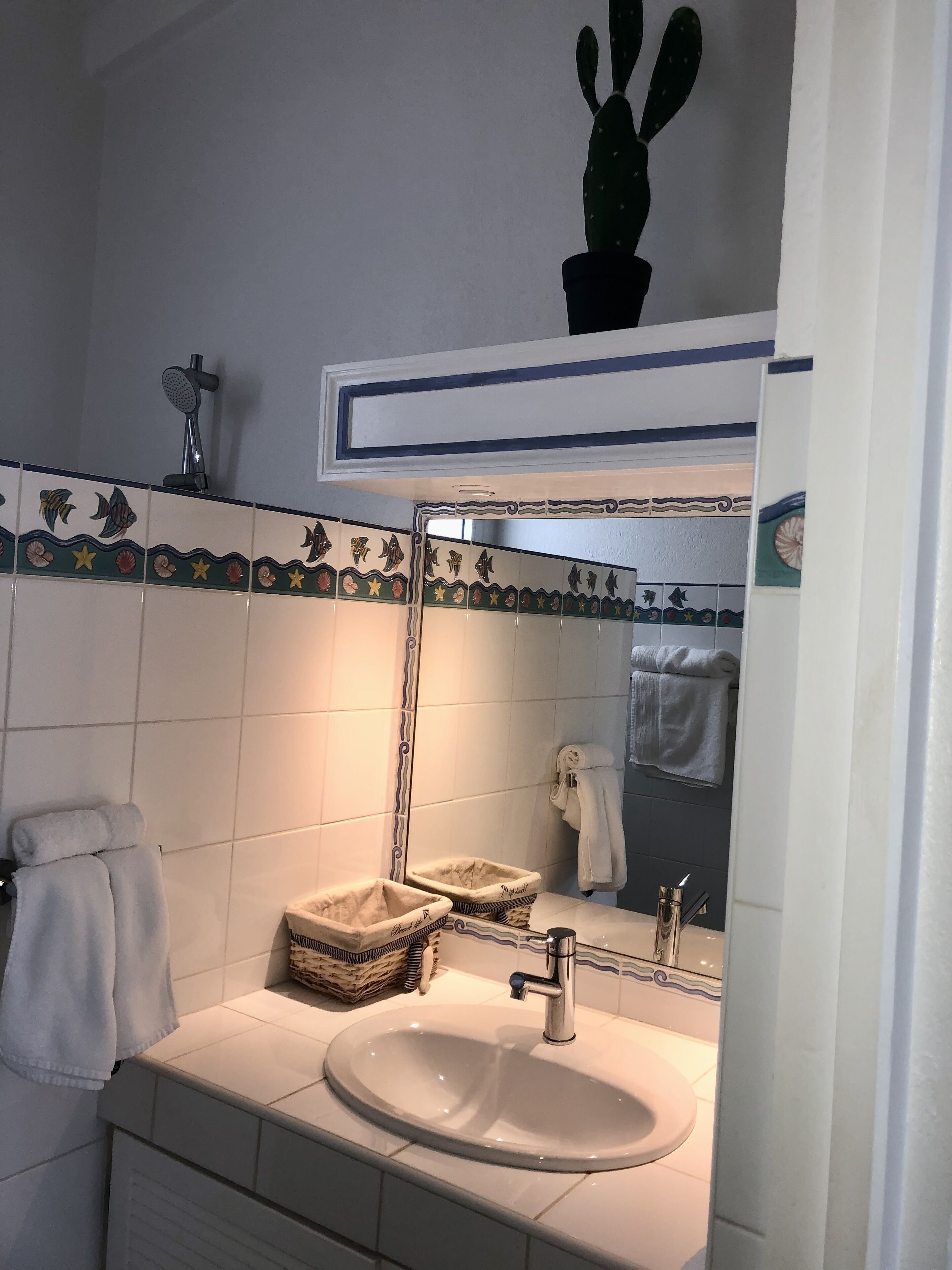 deluxe apartment, 2 bedrooms, terrace, sea view | bathroom | shower, free toiletries, hair dryer, towels