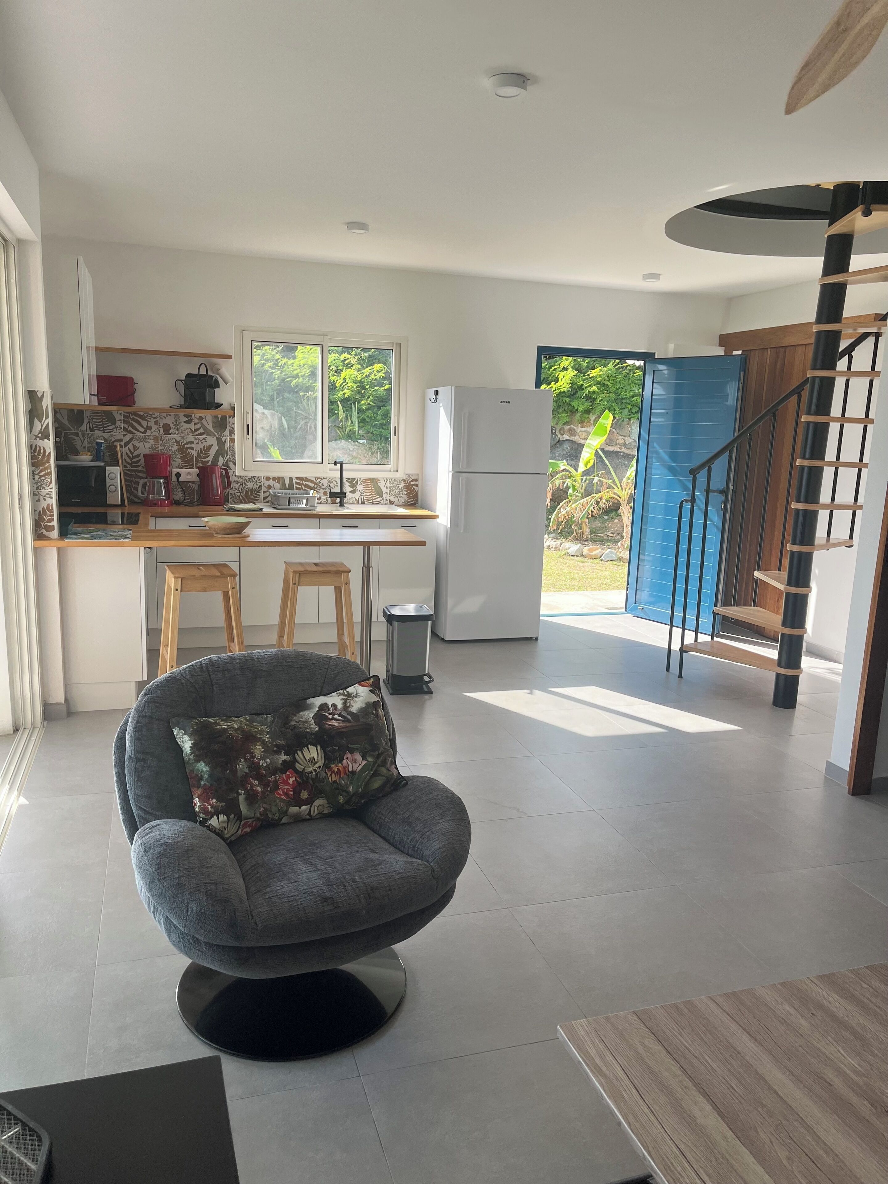 family duplex | living area | 55-inch flat-screen tv with cable channels, tv