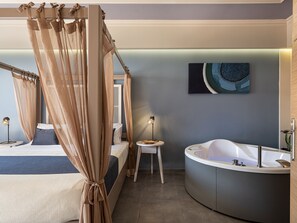 Deluxe Room with Balcony and Hot Tub | 1 bedroom, down comforters, in-room safe, individually decorated - Elia Potie (Chania)