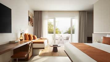 Penthouse | Een minibar, een kluis op de kamer, een bureau