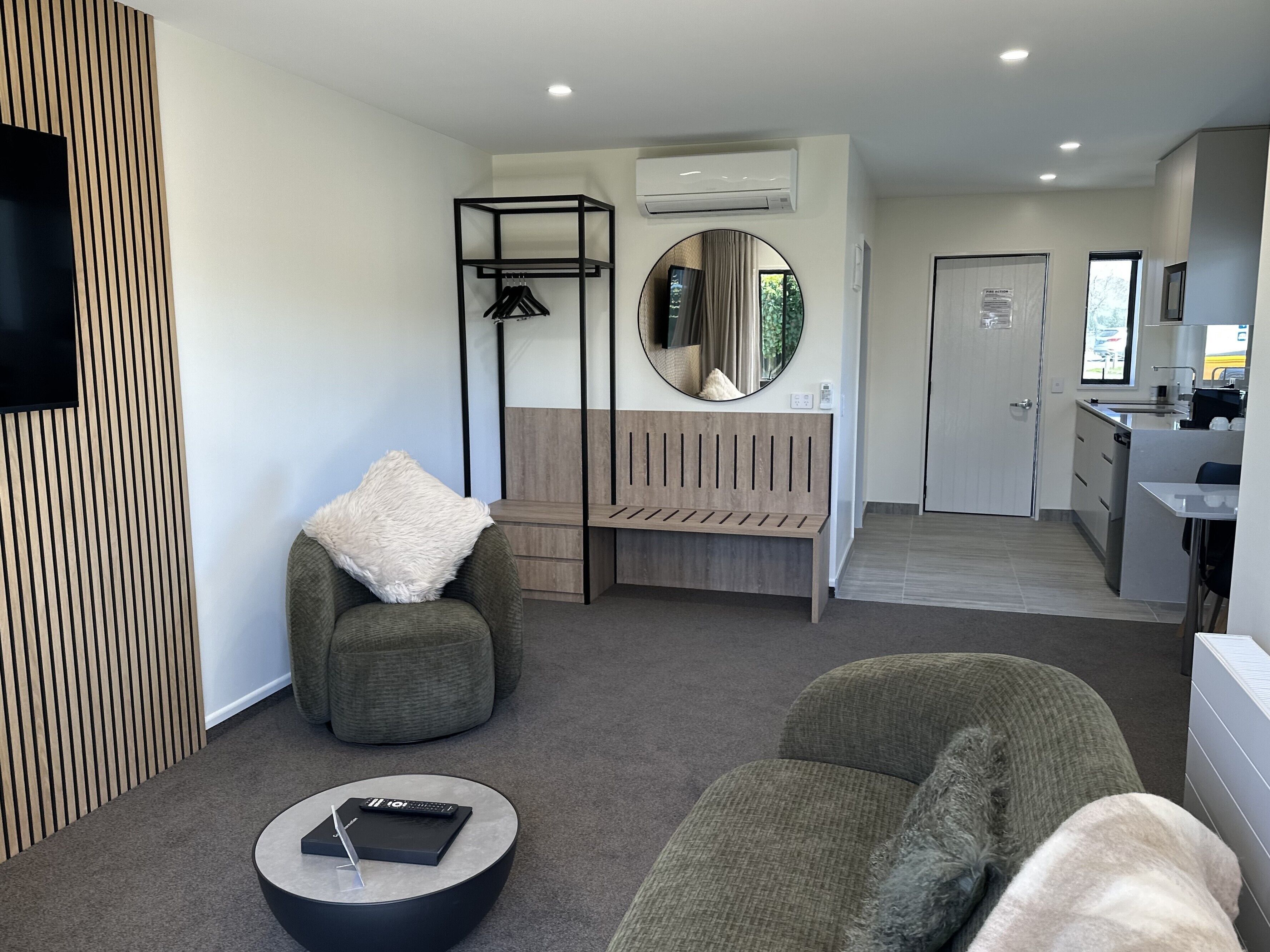 Luxury Apartment, 1 Bedroom | Living area | 55-inch flat-screen TV with satellite channels, TV