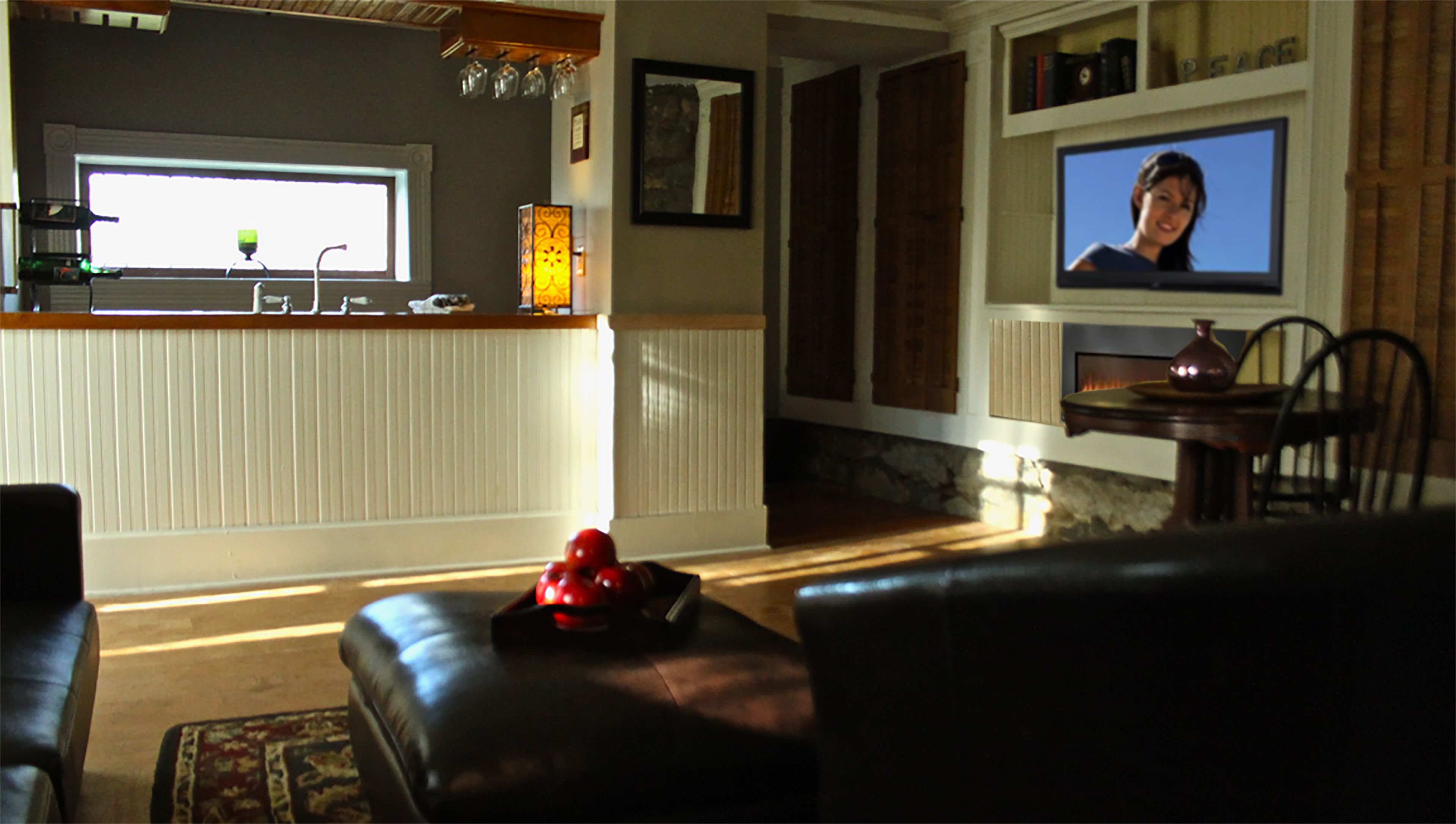 premium apartment, 1 queen bed, sauna, garden view (garden suite) | living area | 65-inch tv with cable channels, netflix, hulu