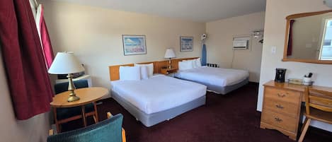 Desk, blackout curtains, iron/ironing board, free WiFi