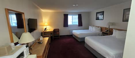 Room, 2 Queen Beds, Non Smoking, Pool Access | Desk, blackout drapes, iron/ironing board, free WiFi