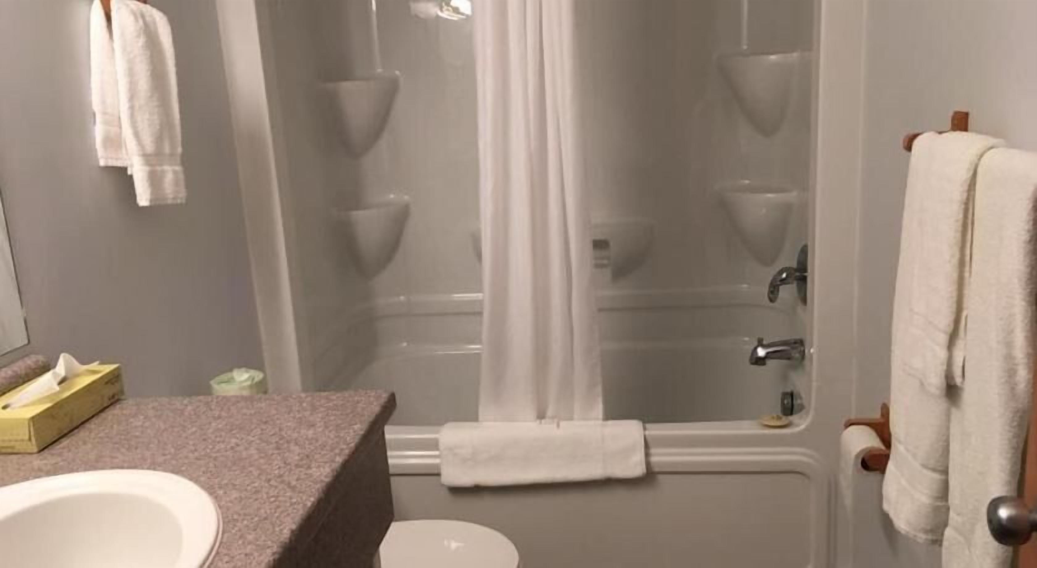 Baño | Tina con regadera, secadora de cabello, toallas 