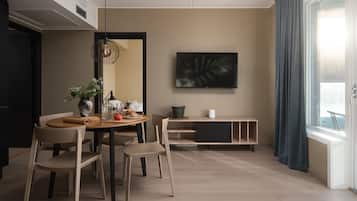 1 bedroom, blackout curtains, soundproofing, iron/ironing board