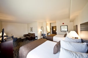 Suite, 2 Queen Beds with Sofa Bed, Non Smoking | Premium bedding, pillowtop beds, desk, laptop workspace