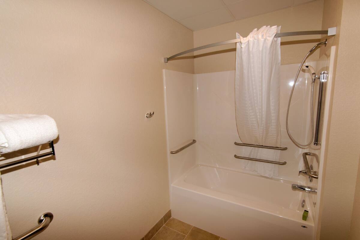 room, 1 king bed, accessible tub, non smoking | bathroom shower