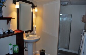 Habitación estándar, 1 cama doble, baño privado (Cerise) | Baño | Artículos de higiene personal gratuitos, secador de pelo y toallas