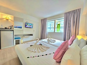 1 bedroom, free minibar items, in-room safe, individually decorated