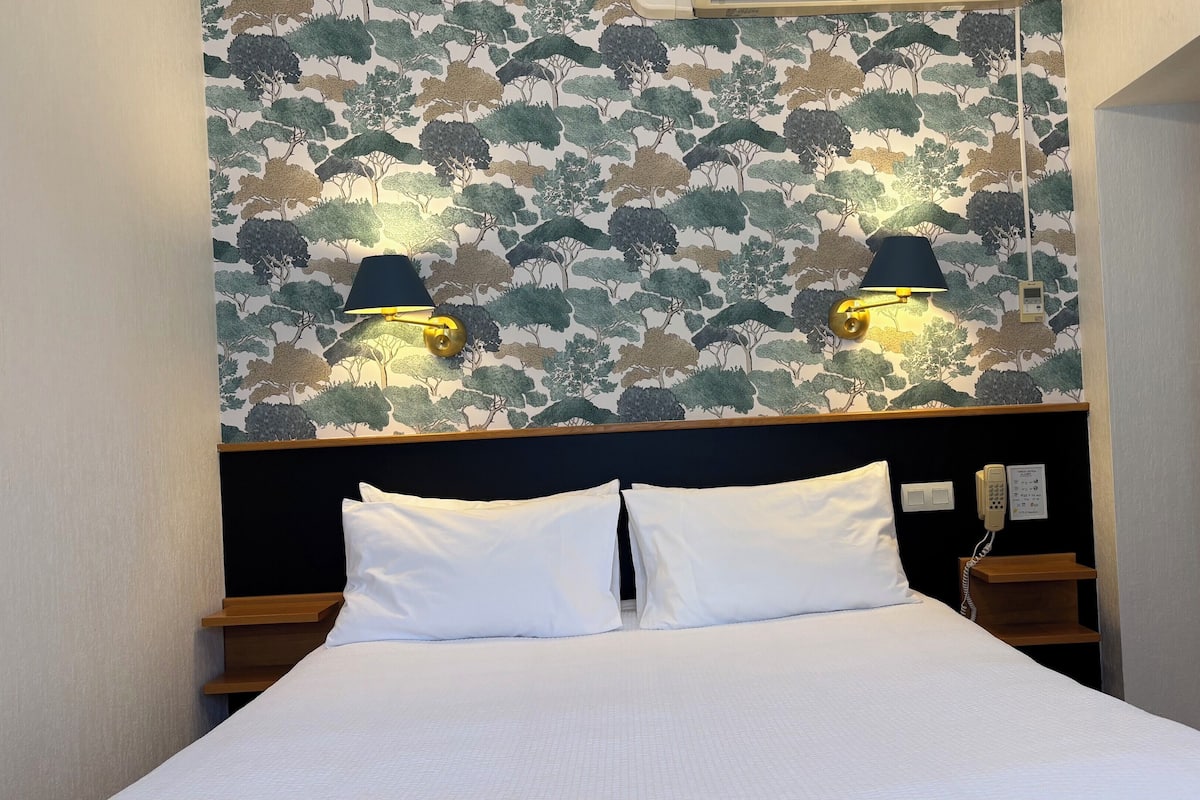 Kahden hengen standard-huone | Tallelokero huoneessa, työpöytä, silitysrauta/-lauta