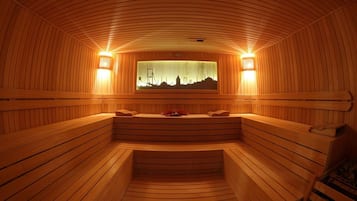 Sauna, dampbad, tyrkisk bad/hammam, aromaterapi, deep tissue-massage