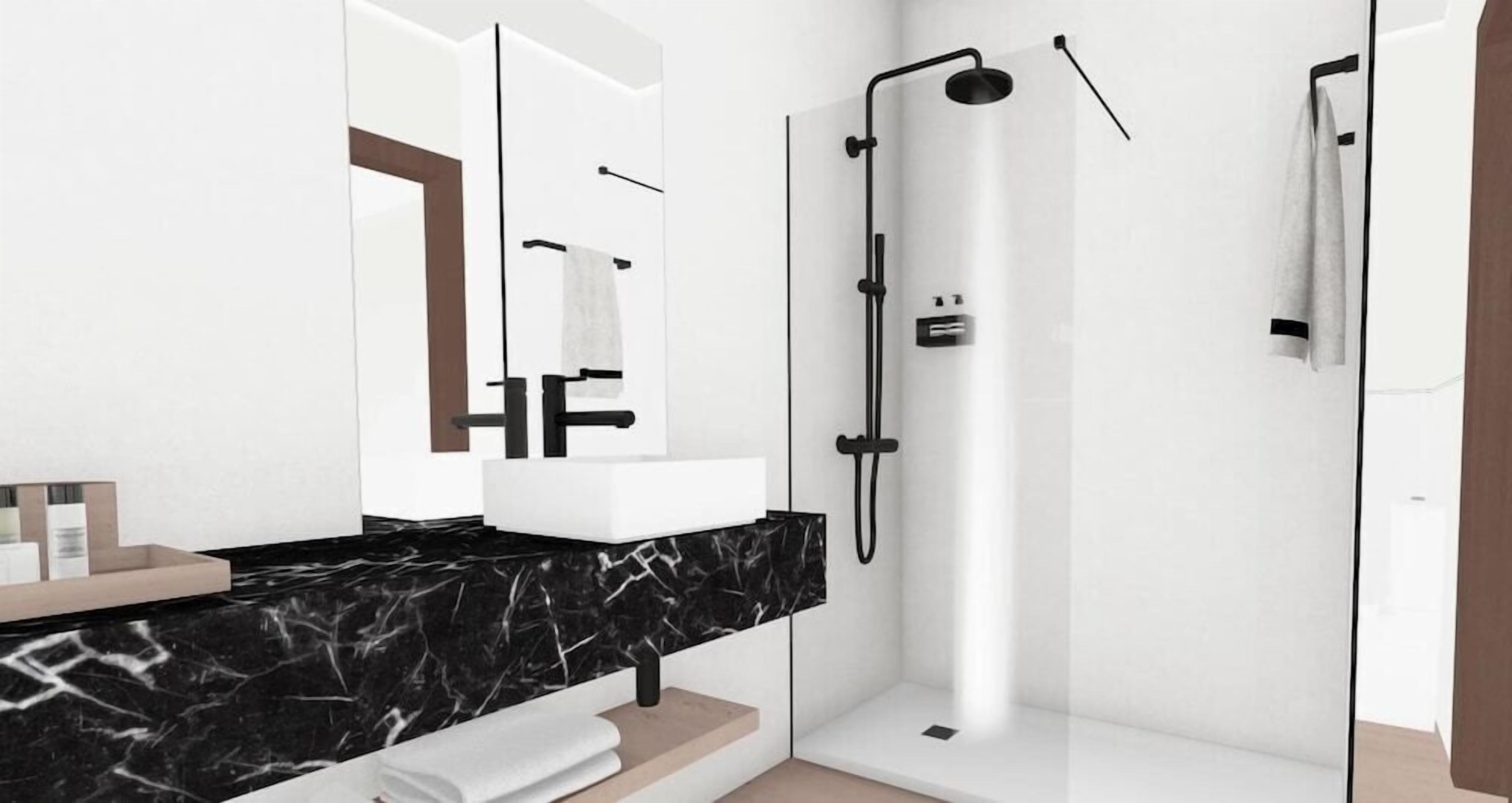 Combined shower/bathtub, free toiletries, hair dryer, towels