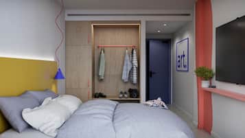 Blackout drapes, iron/ironing board, free WiFi, bed sheets