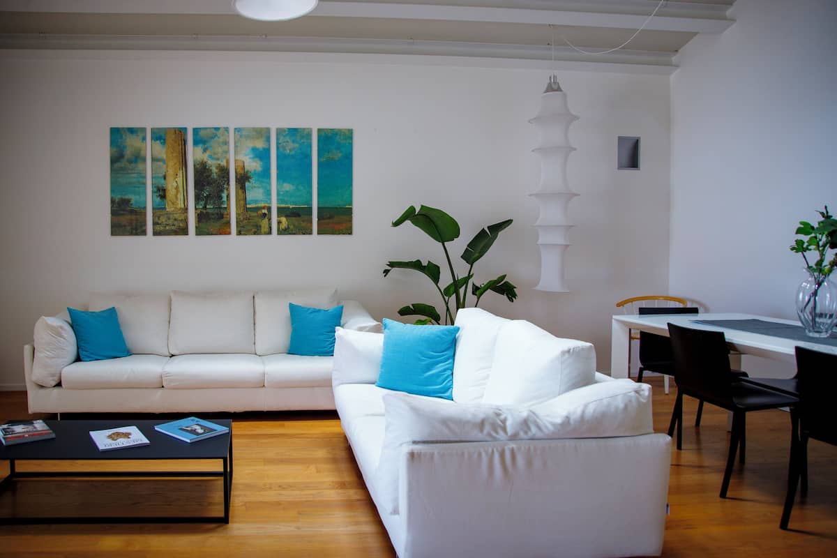 Deluxe-Penthouse, 3 Schlafzimmer, Meerblick | Wohnbereich
