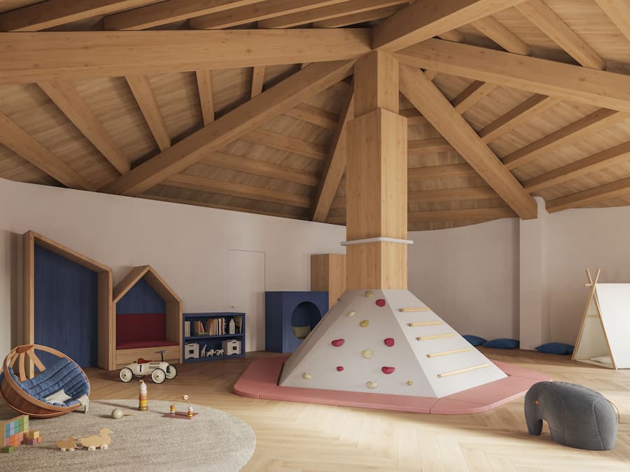 Zona de juegos infantil cubierta
