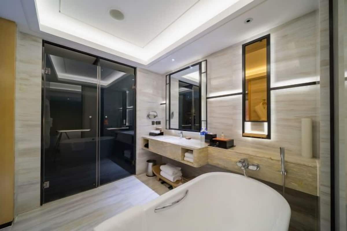 Kamar mandi | Bathtub dan shower terpisah dan pancuran hujan