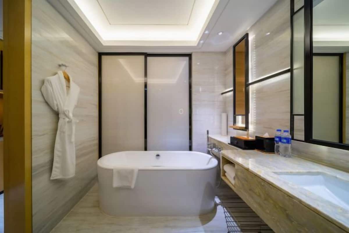Kamar mandi | Bathtub dan shower terpisah dan pancuran hujan
