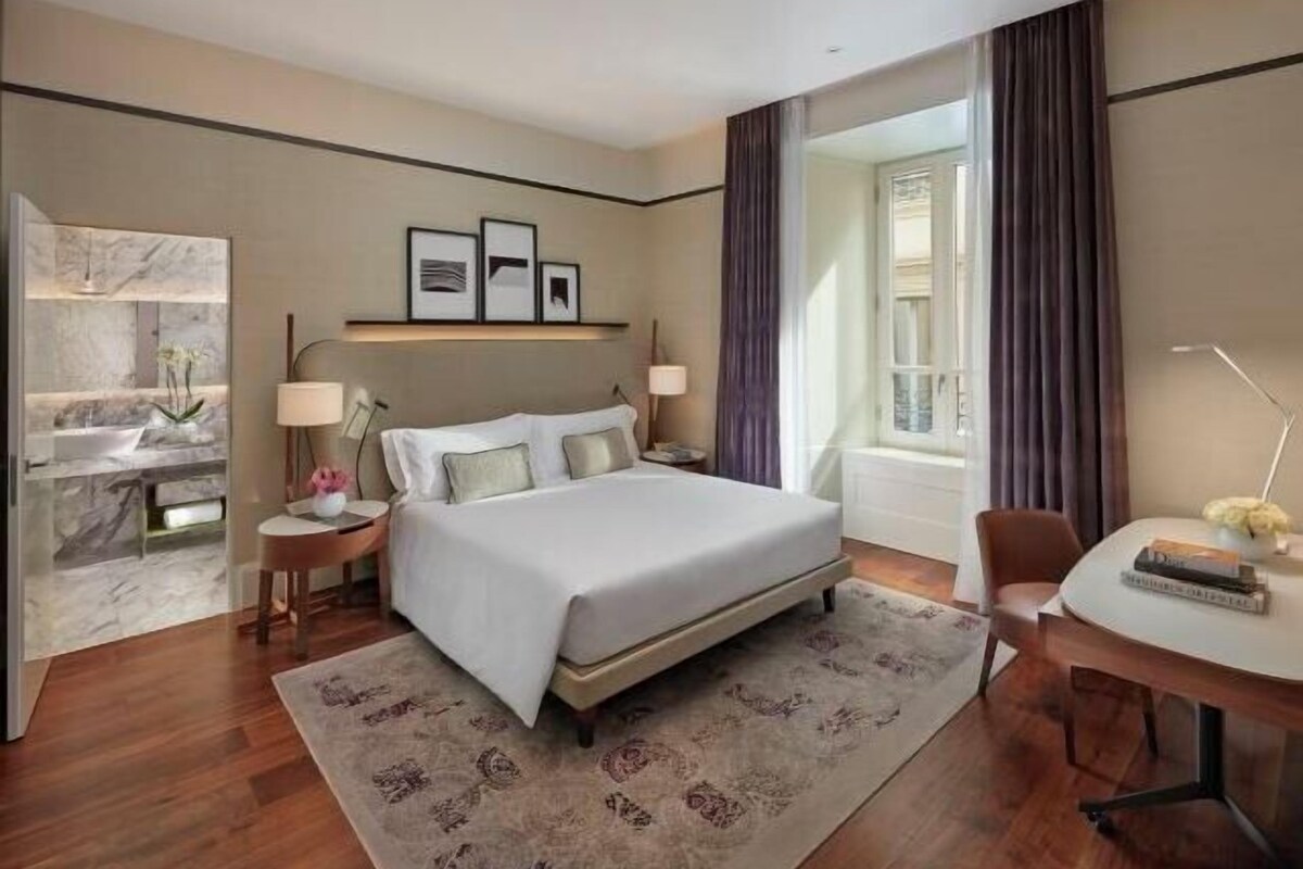 Sábanas de algodón egipcio, ropa de cama de alta calidad y minibar