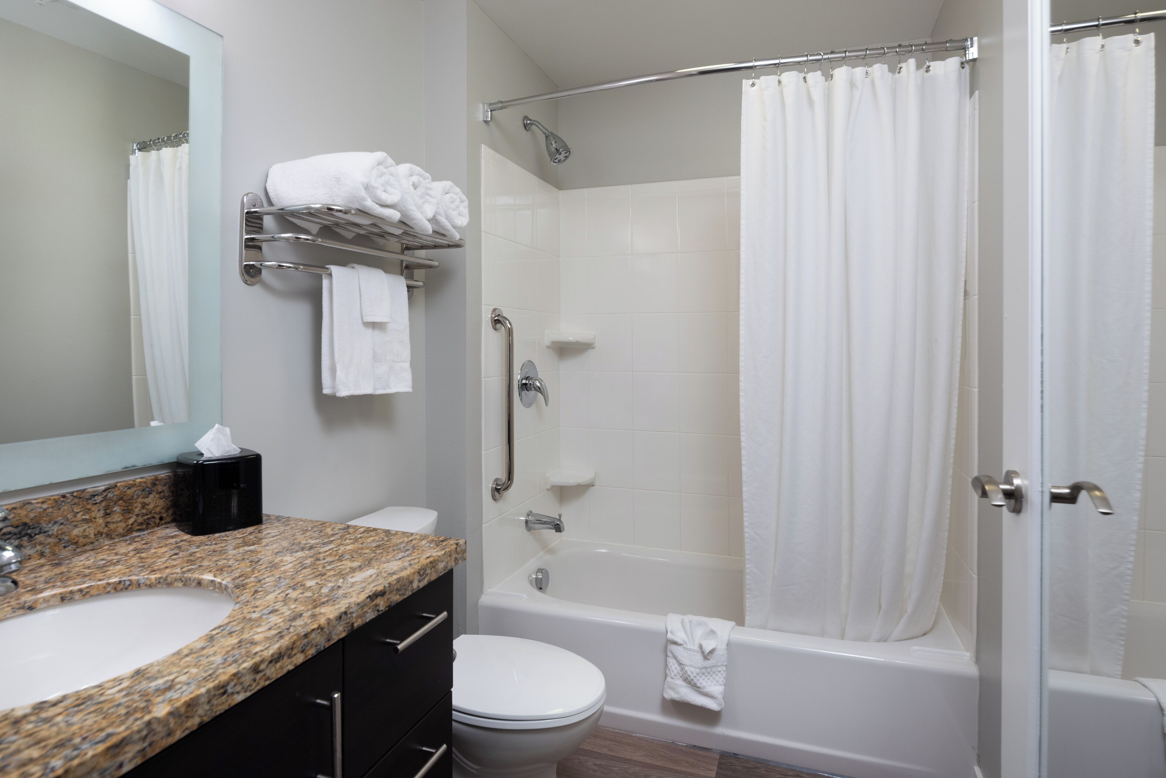 free toiletries, hair dryer, towels