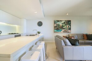 Executive Apartment, 2 Bedrooms, Lagoon View, Beachfront | Living area | Flat-screen TV - Saltwater Suites (Darwin)