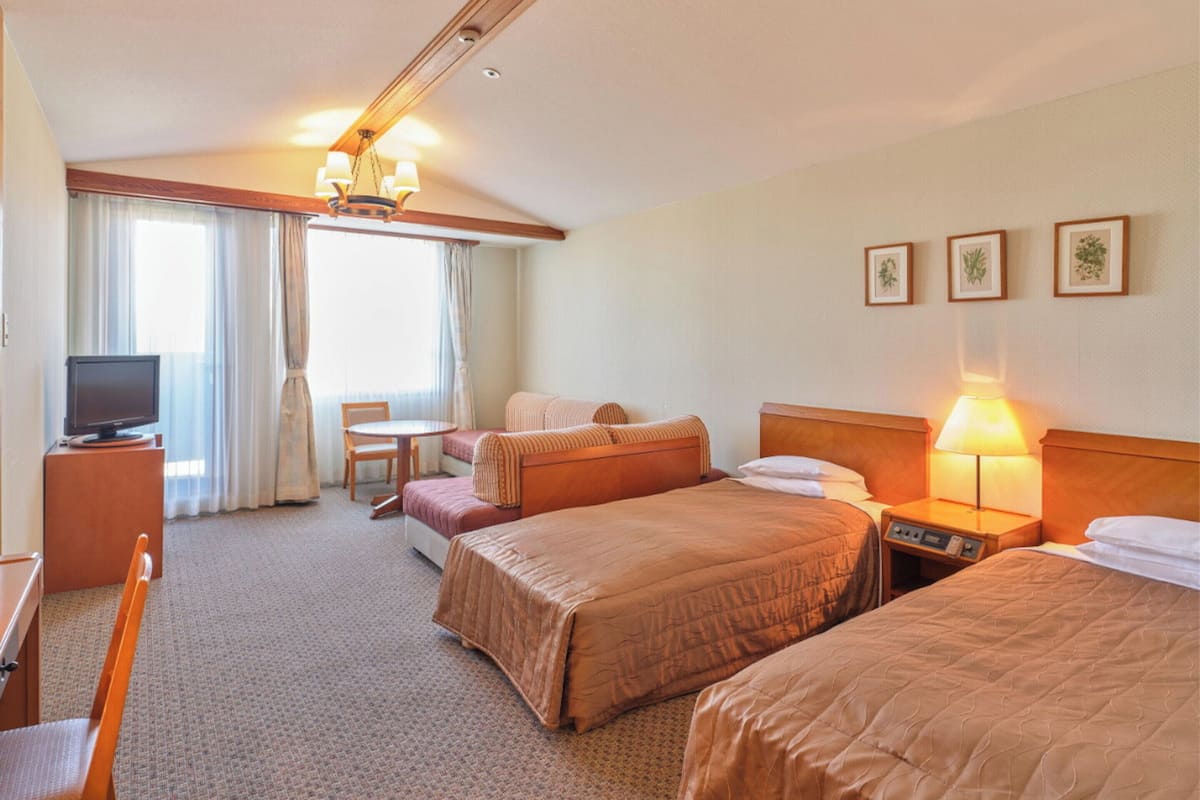 Chambre Standard, 2 lits une place, non-fumeur (Sofa bed for 3 more ppl,Western style)