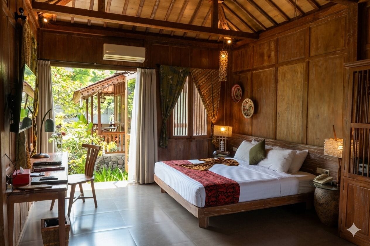 Deluxe bungalow, 1 slaapkamer (One-Bedroom Bungalow) | Een minibar, een kluis op de kamer, een bureau, geluiddichte muren