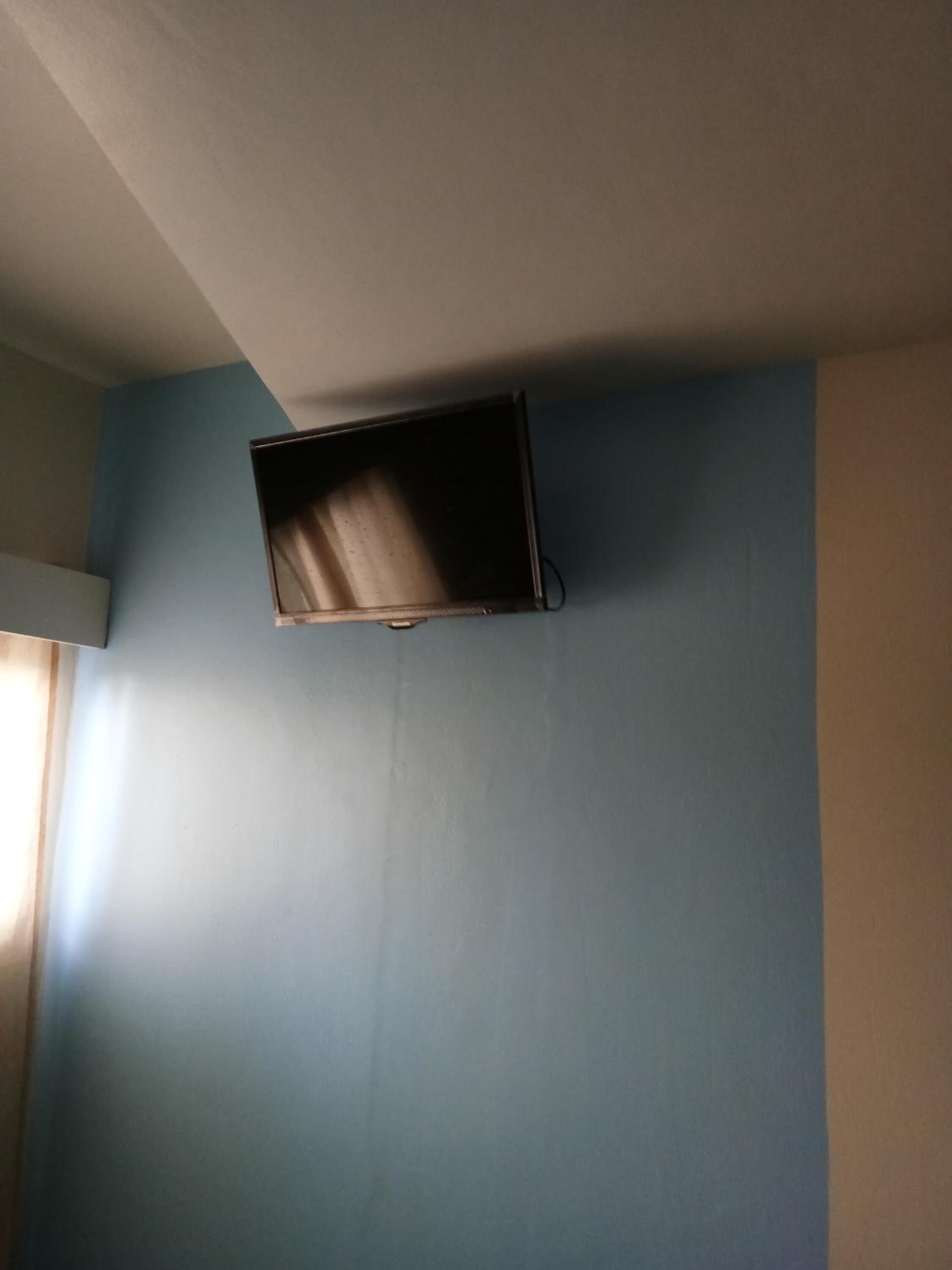 desk, blackout curtains