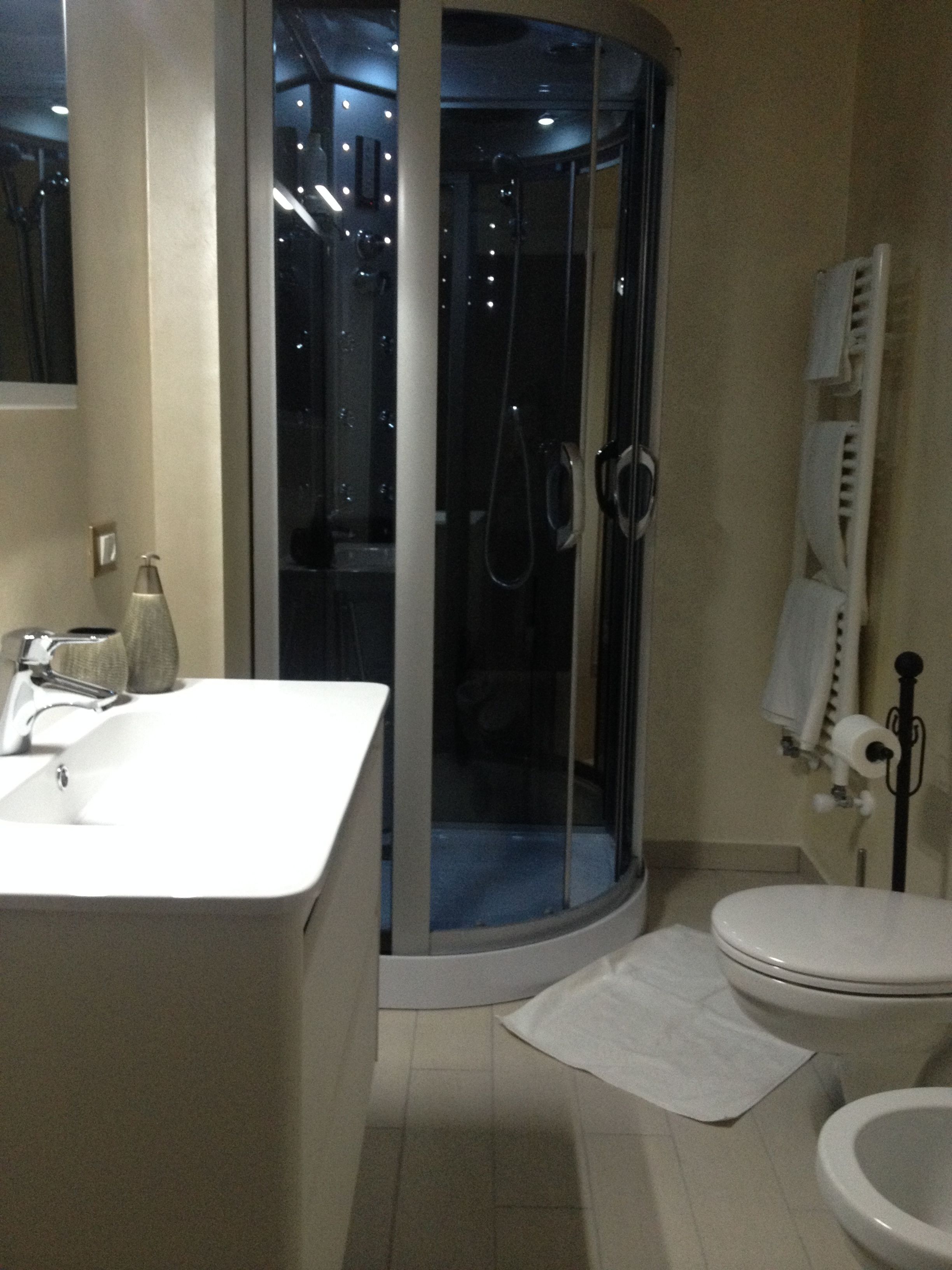 Shower, free toiletries, hair dryer