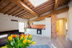 Superior-Apartment, 2 Schlafzimmer | Eigene Küche | Kühlschrank, Ofen, Herdplatte, Geschirrspüler