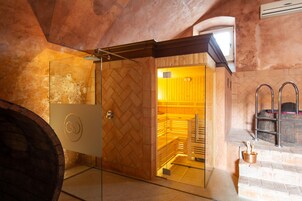 Sauna, hot tub, steam room