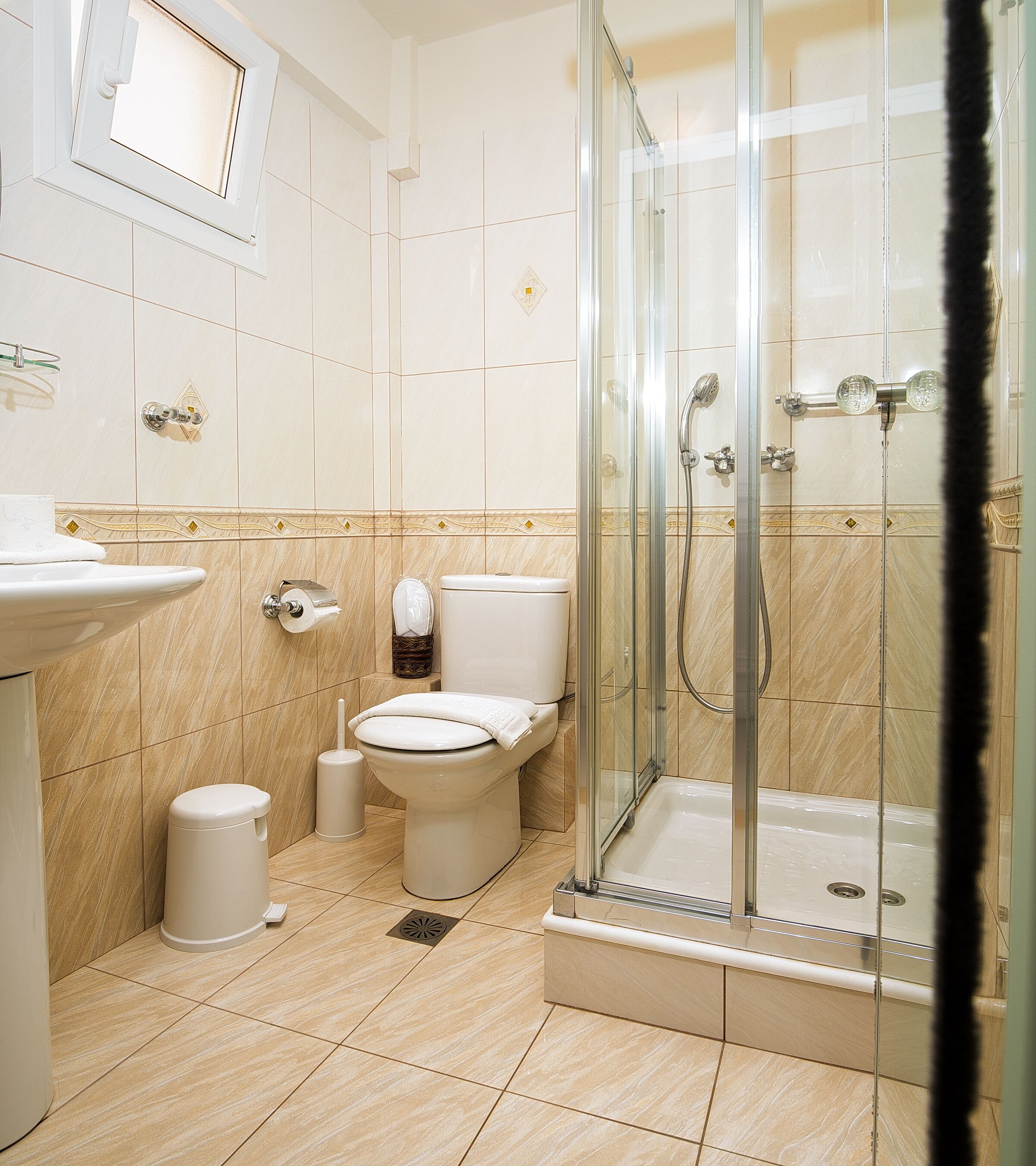 shower, free toiletries, hair dryer, bathrobes