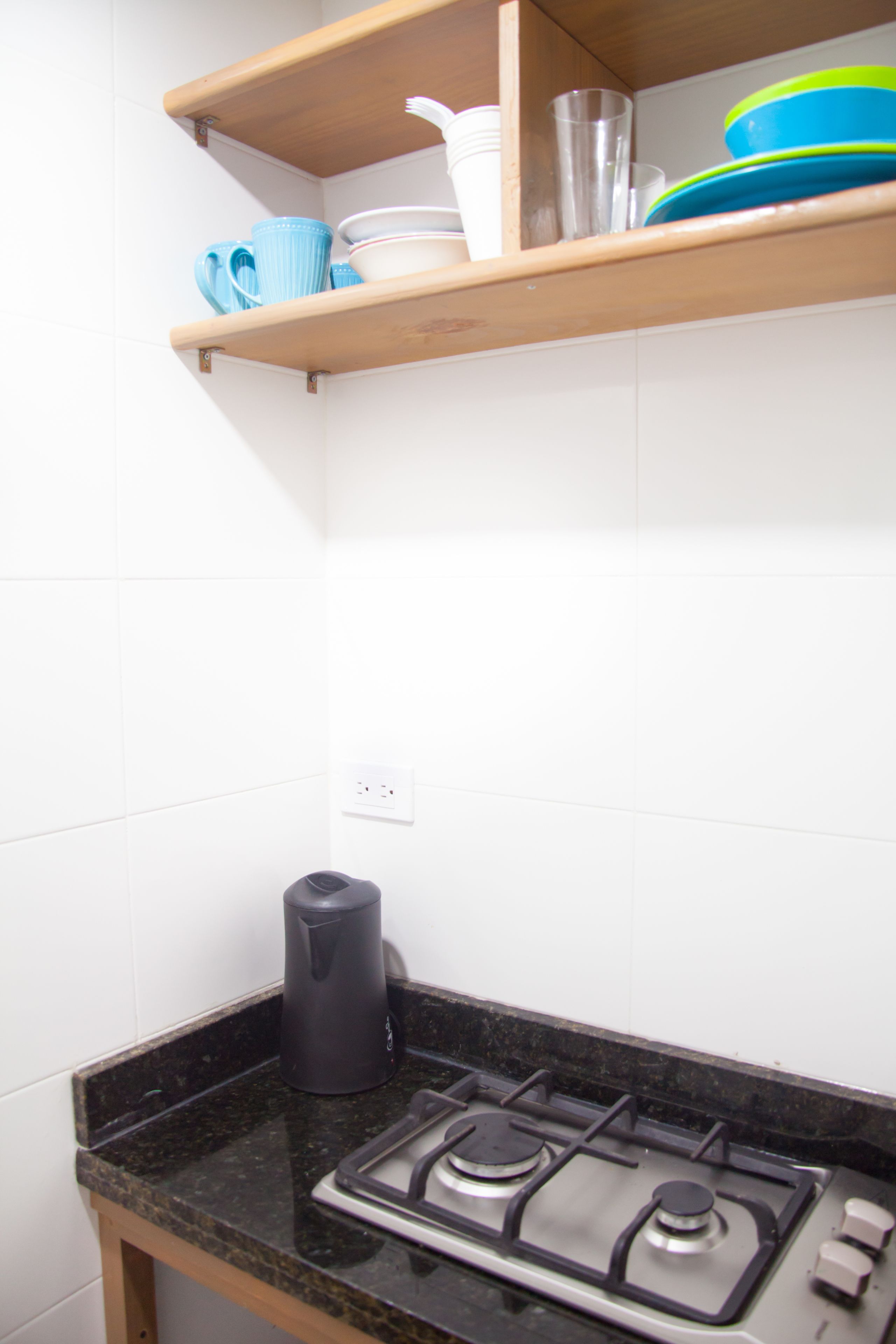 平房, 厨房, 花园景观 (doble) | 私人厨房 | 大冰箱、微波炉、意式浓缩咖啡机、茶具/咖啡用具