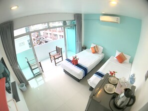 Deluxe Twin Room, 2 Twin Beds, City View | In-room safe, free WiFi, bed sheets - The Room Patong Hotel (Patong)